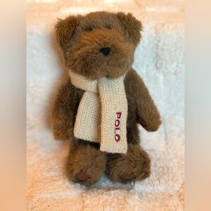 ‼️‼️SOLD‼️‼️ Ralph Lauren Vintage 2001 Brown Teddy Bear with Cream Scarf